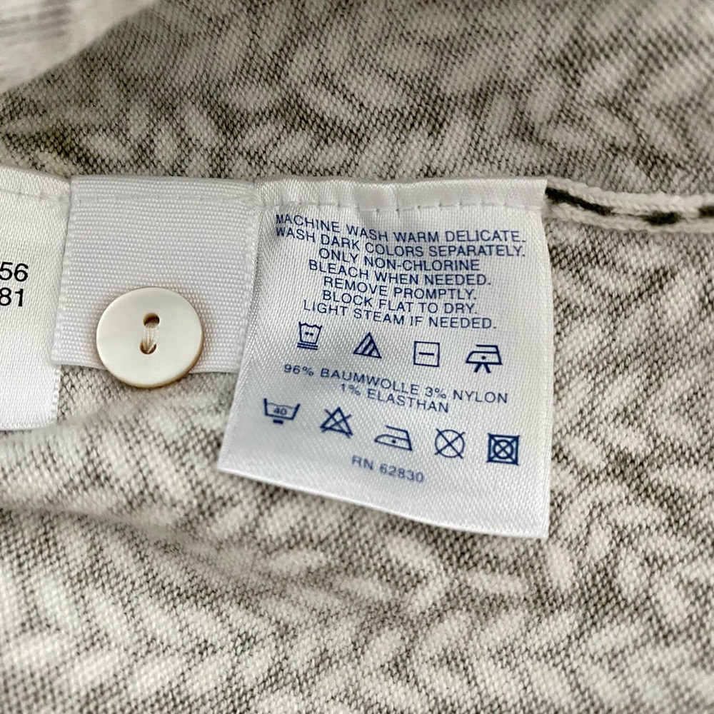 Lands' End Olive and Cream Leaf Cardigan - Picture 6 of 7